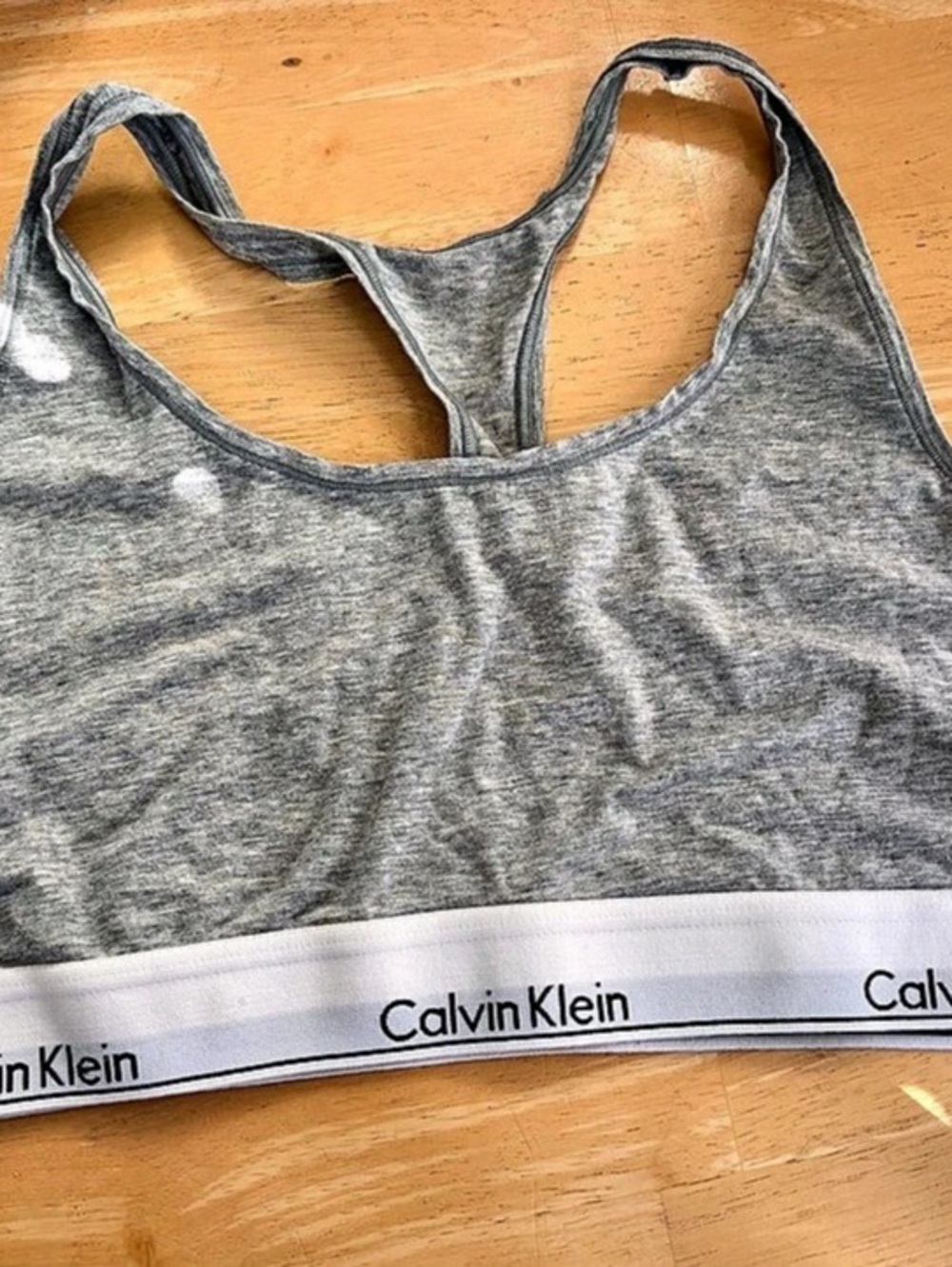 Calvin Klein Modern Cotton Unlined Racerback Bralette Gray XL